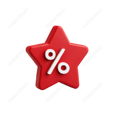 Bdrabiul22 A red star shaped icon featuring a percentage sign 8a8a338f 4efc 40d9 a83d 825ad670d501 2 attr1 feather