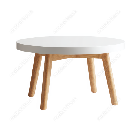 Bdrabiul22 A round coffee table with a white top and wooden l d2186577 2bd8 45c4 a7e2 62270c929c7b 0 attr1 feather