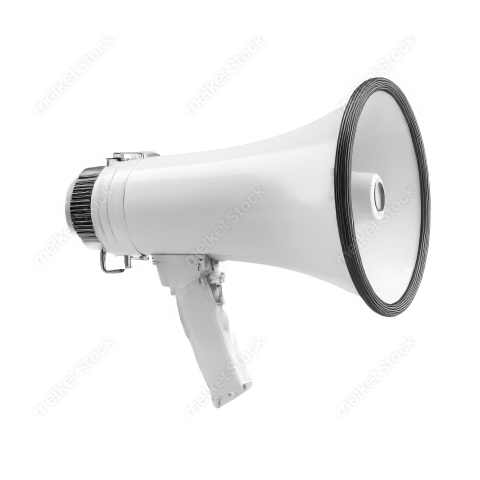 Bdrabiul22 A white megaphone or bullhorn isolated on a white 39401c4e 4494 40c6 ab23 449e80d0dbdd 3 attr1 feather